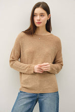 Load image into Gallery viewer, NEW COLOR-LIGHTWEIGHT DROP SHOULDER PULLOVER RIB KNIT: TAUPE / S
