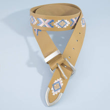 Load image into Gallery viewer, Embroidered Vegan Leather Belt
