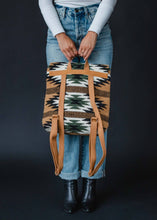 Load image into Gallery viewer, Brown, Black &amp; Green Aztec Backpack
