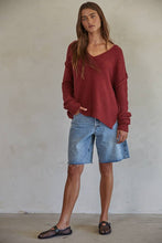 Load image into Gallery viewer, Lauren V-Neck Sweater - Wine
