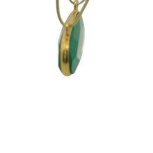 Load image into Gallery viewer, Oval Green Onyx Bezel Connector – Gold Plated Over 925 Sterling Silver, 10x24mm, 1Pc.
