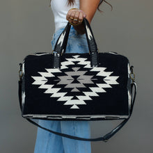 Load image into Gallery viewer, Black, White &amp; Tan Western Duffel
