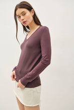 Load image into Gallery viewer, CLASSIC V-NECK SOLID SWEATER: Slate Blue / L
