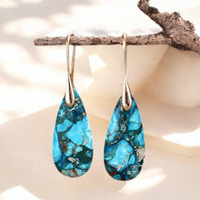 Load image into Gallery viewer, Ocean Energy Protection Teardrop Earrings: Silver
