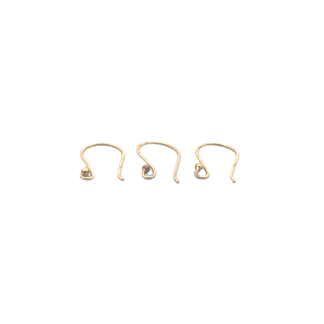 Ear wire Gold Finish, Silver Plated, or Gun Metal E-Coated, Hammered Ear wires, Findings, Metal Ear-wires | Purity Beads: Silver Plated