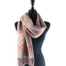 Load image into Gallery viewer, S23277 Tahiti Garden Reversible Scarf: 15 Denim

