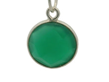 Load image into Gallery viewer, Coin-Shaped Green Onyx Bezel – One Loop, 925 Sterling Silver and Gold Plated Over Silver, 11mm 1 Pcs.: Silver One Loop
