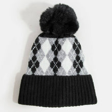 Load image into Gallery viewer, Argyle Knit Pom Beanie: GR
