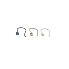 Load image into Gallery viewer, Ear wire Gold Finish, Silver Plated, or Gun Metal E-Coated, Hammered Ear wires, Findings, Metal Ear-wires | Purity Beads: Silver Plated
