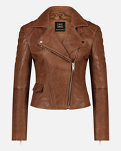 Load image into Gallery viewer, Munroe | Leather Biker Jacket: Cognac / S
