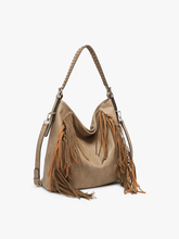 Load image into Gallery viewer, Salida Vegan Fringe Hobo Bag - Taupe
