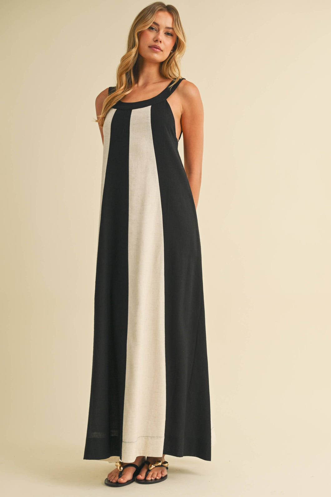 Giselle Color Block Maxi Dress - S