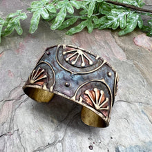 Load image into Gallery viewer, Rising Sun Brass Cuff Bracelet
