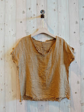 Load image into Gallery viewer, REF 11998 100% LINEN FRINGED BLOUSE.: BLANK
