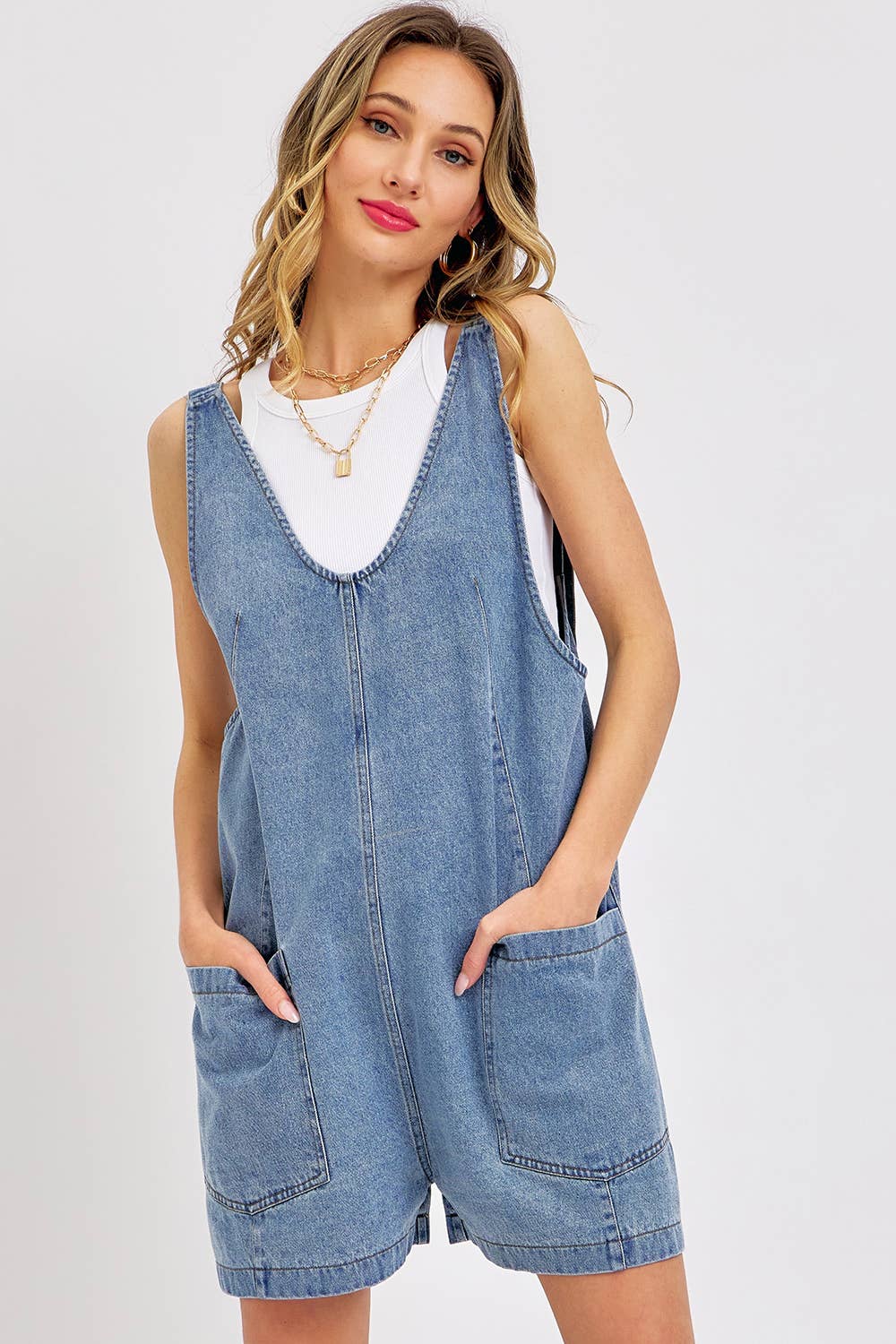 Everyday Overall Denim Romper