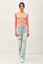 Load image into Gallery viewer, SOFT CORE - BASIC SQUARE NECK LONG SLEEVE TOP: Black / S
