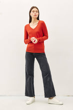 Load image into Gallery viewer, CLASSIC V-NECK SOLID SWEATER: Slate Blue / L
