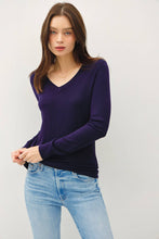 Load image into Gallery viewer, CLASSIC V-NECK SOLID SWEATER: Slate Blue / L
