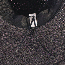 Load image into Gallery viewer, Straw Fedora With Embroidered Fan Motif Band: BK
