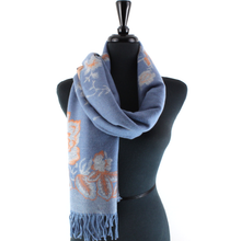 Load image into Gallery viewer, S23277 Tahiti Garden Reversible Scarf: 15 Denim
