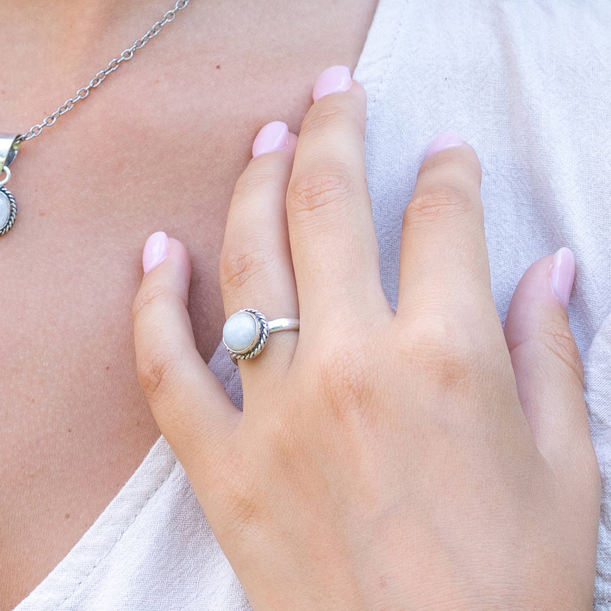 Silver Adjustable Moonstone Ring – Pauli's Place Boutique