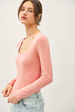 Load image into Gallery viewer, SOFT CORE - BASIC SQUARE NECK LONG SLEEVE TOP: Black / S
