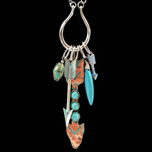 Load image into Gallery viewer, Turquoise Arrow Horseshoe Necklace
