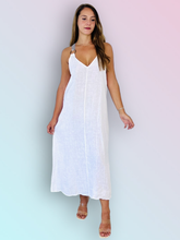 Load image into Gallery viewer, REF 16857 LONG STRAP DRESS 100% LINEN: KAKY
