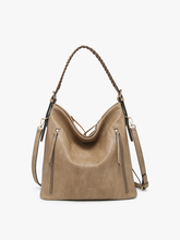 Load image into Gallery viewer, Salida Vegan Fringe Hobo Bag - Taupe
