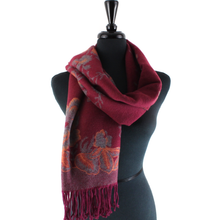 Load image into Gallery viewer, S23277 Tahiti Garden Reversible Scarf: 15 Denim
