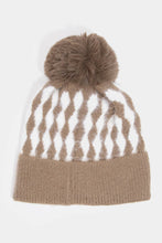 Load image into Gallery viewer, Abstract Diamond Stripe Knit Pom Pom Beanie: KA
