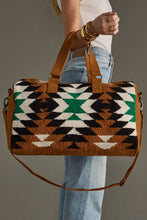 Load image into Gallery viewer, Brown, Black, Green &amp; White Western Duffel Bag
