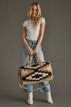 Load image into Gallery viewer, Cream, Black &amp; Tan Western Duffel
