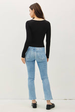 Load image into Gallery viewer, [SOFT CORE ]SQUARE NECK LONG SLEEVE TOP: Black / L
