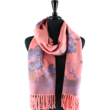 Load image into Gallery viewer, S23277 Tahiti Garden Reversible Scarf: 15 Denim

