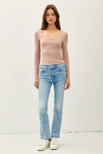 Load image into Gallery viewer, SOFT CORE - BASIC SQUARE NECK LONG SLEEVE TOP: Black / S
