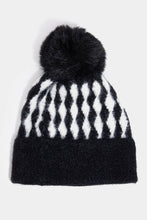 Load image into Gallery viewer, Abstract Diamond Stripe Knit Pom Pom Beanie: KA
