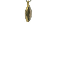 Load image into Gallery viewer, Smoky Quartz Oval Pendant – 9x11mm Gold Plated Sterling Silver Bezel with One Loop – 1 Pc: Gold One Loop
