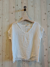 Load image into Gallery viewer, REF 11998 100% LINEN FRINGED BLOUSE.: BLANK
