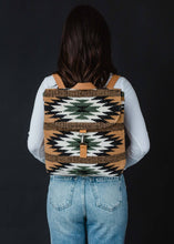 Load image into Gallery viewer, Brown, Black &amp; Green Aztec Backpack
