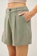 Load image into Gallery viewer, Dusty Spruce Linen Shorts
