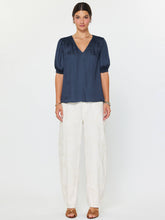 Load image into Gallery viewer, Puff Short Sleeve V-neck Top: Taupe / XS
