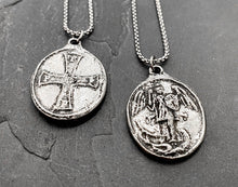 Load image into Gallery viewer, Archangel And Cross Medal Necklace
