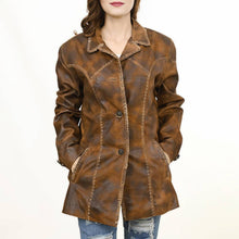 Load image into Gallery viewer, LC-ADJKT039 Genuine Vintage leather Women shirt jacket dress: ADJKT039-L
