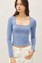 Load image into Gallery viewer, [SOFT CORE ]SQUARE NECK LONG SLEEVE TOP: Black / L
