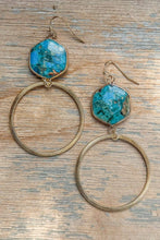 Load image into Gallery viewer, Janet Hoop Earrings Turq
