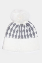 Load image into Gallery viewer, Abstract Diamond Stripe Knit Pom Pom Beanie: KA
