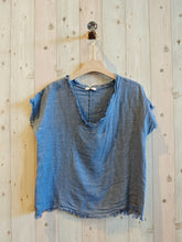 Load image into Gallery viewer, REF 11998 100% LINEN FRINGED BLOUSE.: BLANK
