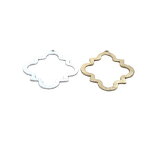 Load image into Gallery viewer, Gold &amp; Silver Plated Marquise Creative Artistic Design E-coated Brushed Finish Pendent (40 × 30 mm) - 10 pcs.: Silver Plated / 40mmX30mm
