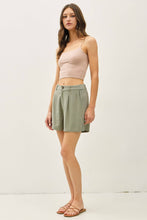 Load image into Gallery viewer, Dusty Spruce Linen Shorts
